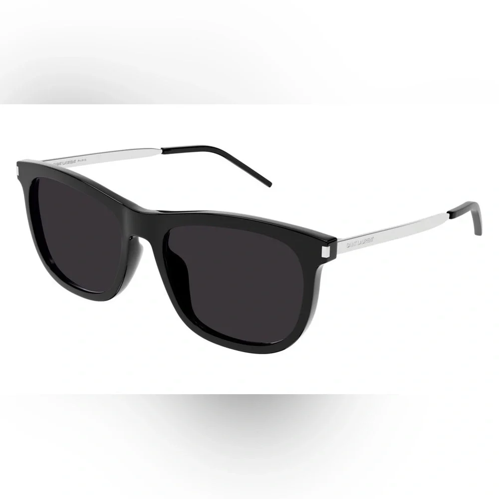 Saint Laurent SL 509-001 Black and Silver Sunglasses Women’s Sporty Designer Lux